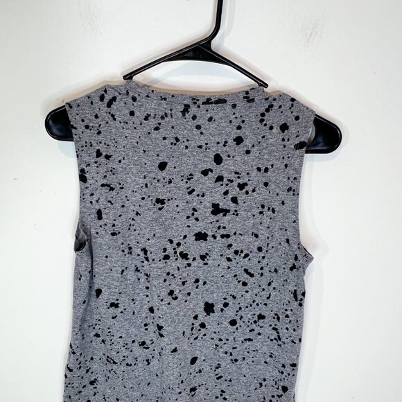 Michael Stars Tank Top M Grey Black Burnout Splatter Print Pullover Size Medium - Picture 5 of 9